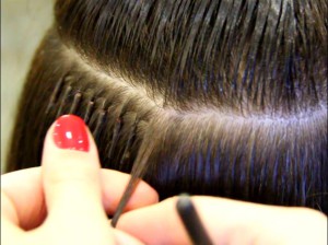 Немецкое наращивание волос на гильзы